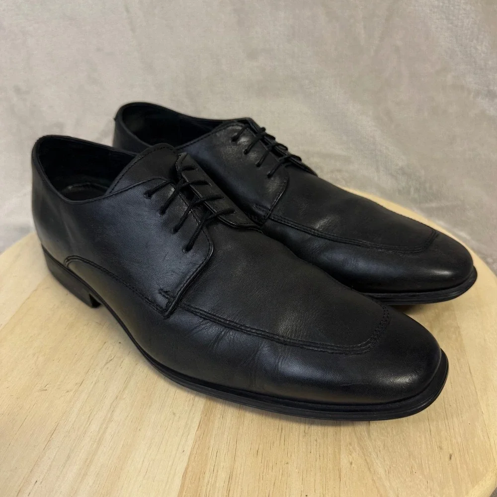 Cole Haan Mens Air Giraldo Bike Toe Oxford Black Leather Dress Shoes C09851 10M